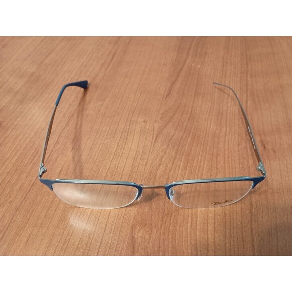 RAY-BAN RB6433 3041 Navy Blue Silver Half Rimless Eyeglasses Frame 53-19-145 - Picture 8 of 8